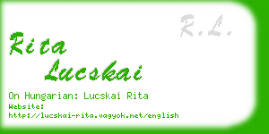 rita lucskai business card